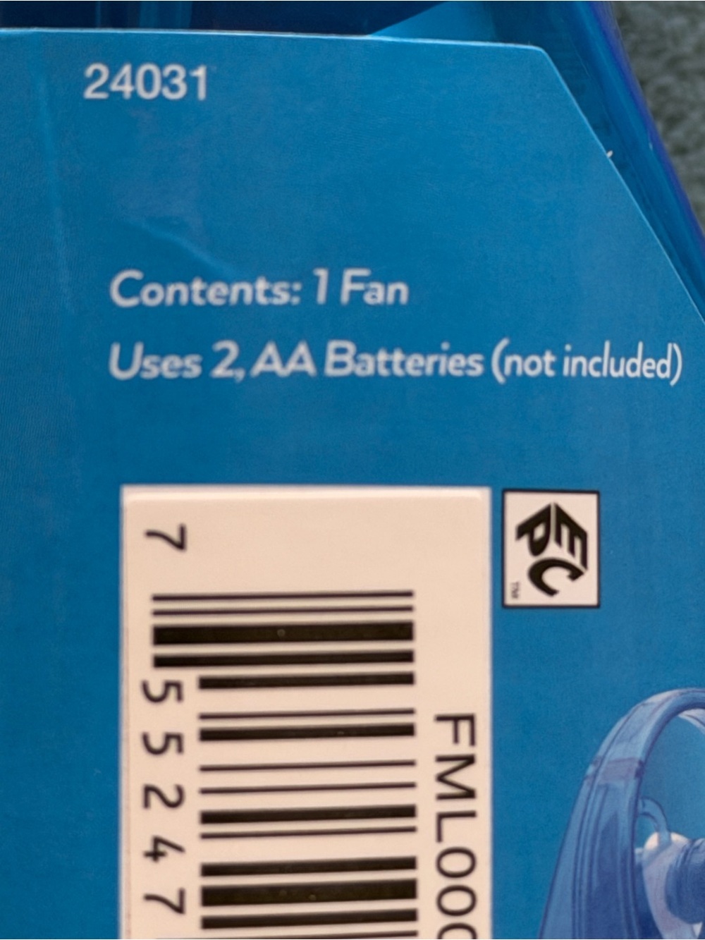 O2COOL Deluxe Misting Fan - Blue - Picture 5 of 8